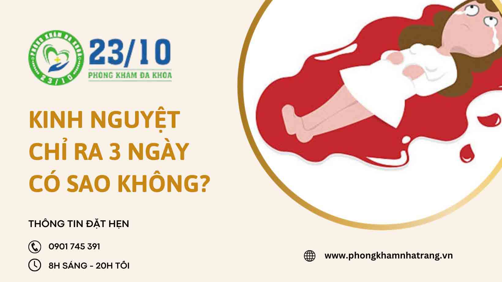 Kinh nguyệt 3 ngày hết có sao không?