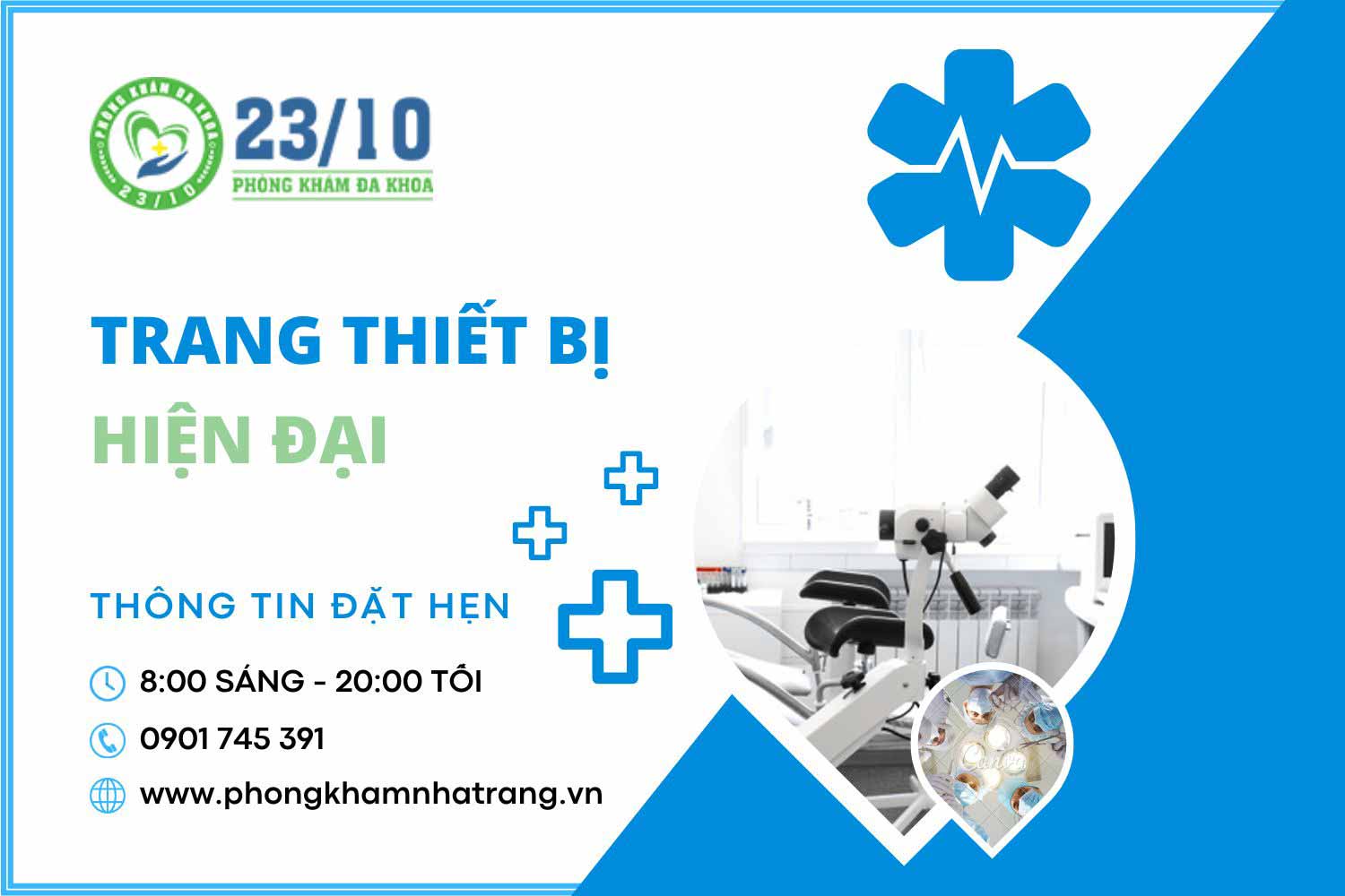 Phòng khám nam khoa Nha Trang 23/10 có trang thiết bị hiện đại